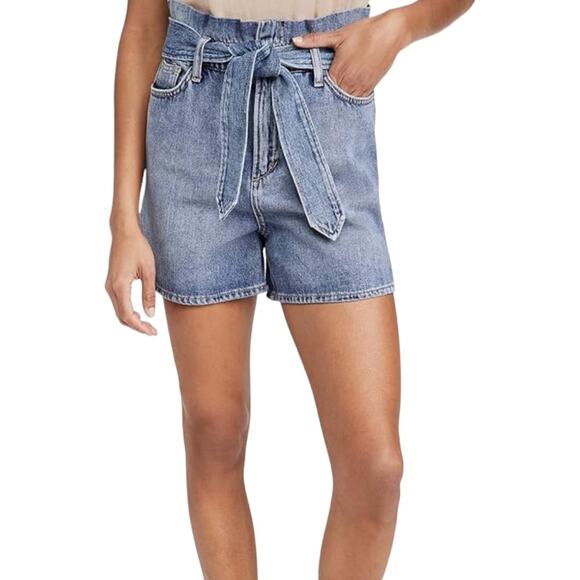 Joes Jeans Paperbag Waist Belted Denim Shorts Med Wash NEW Size 29 - Picture 6 of 8